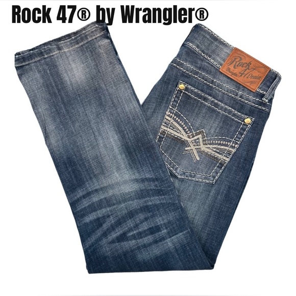Rock 47 Denim by Wrangler Other - Rock 47 Denim Men's Jeans by Wrangler Slim Straight Fit Size 34 x 30